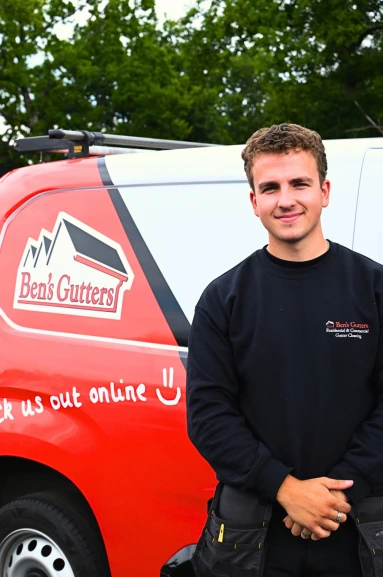 Our local gutter cleaner in Kirkintilloch standing beside company vehicle